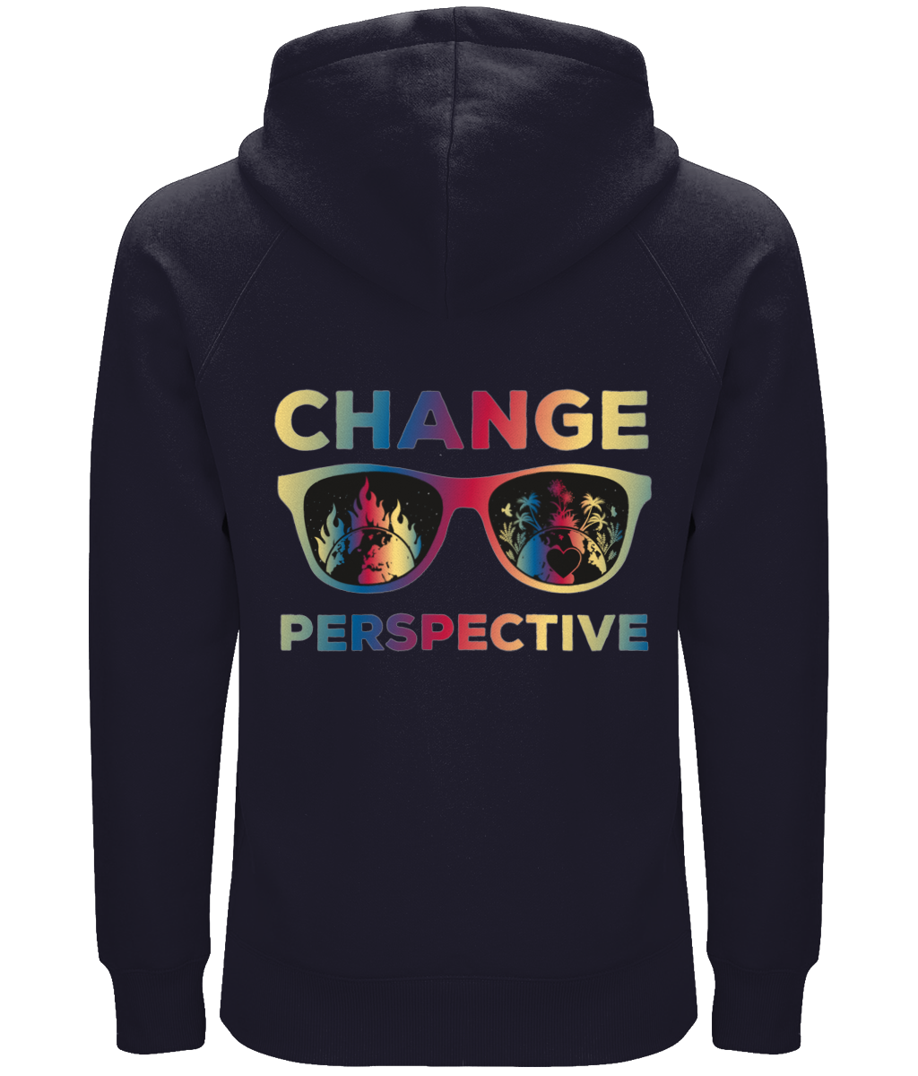 ''Change Perspective'' Premium Organic Navy Hoodie